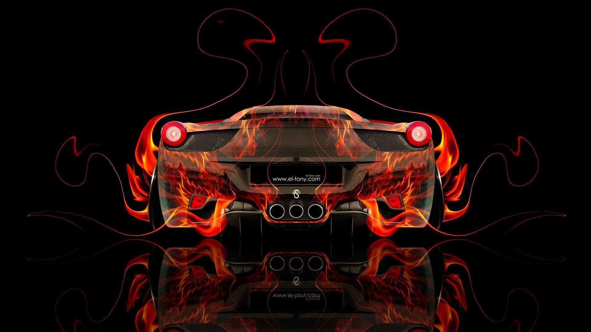 tony-kokhan-ferrari-italia-back-fire-abstract-car-orange-black-colors-hd-wallpapers-el-tony-cars-photoshop-art-design-tony-cohan-photoshop-style-ferra