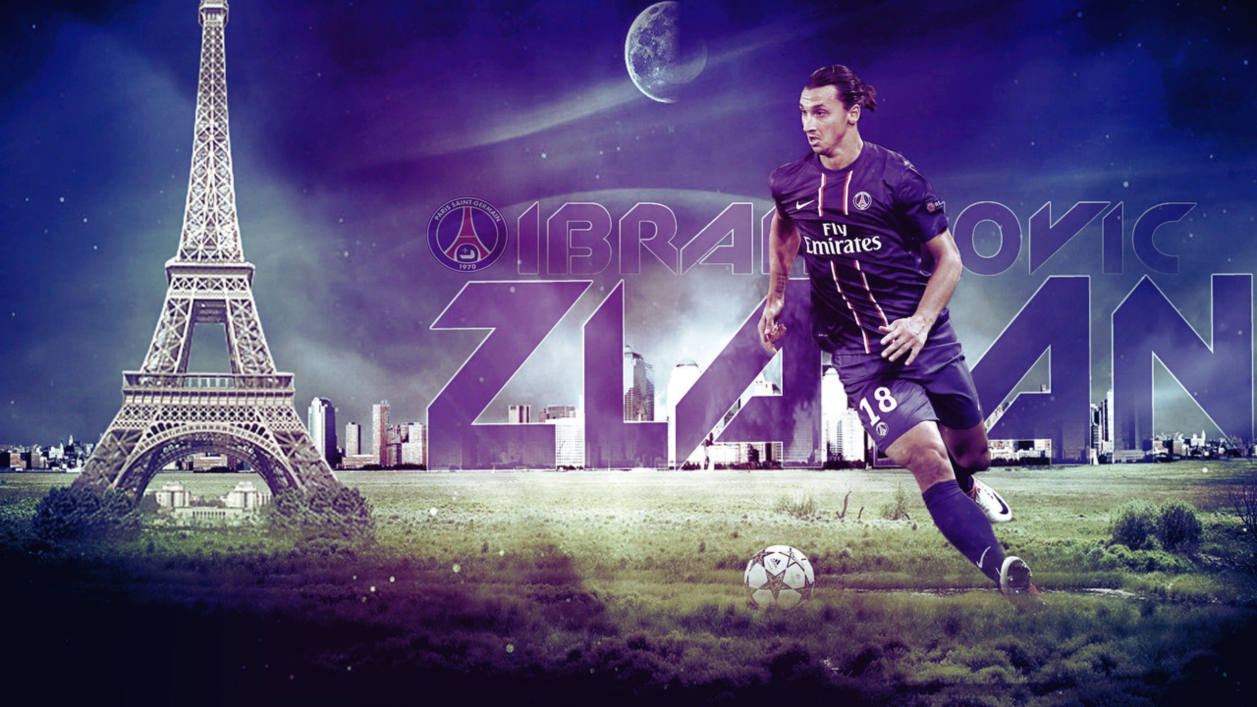 The forward of PSG Zlatan Ibrahimovic is made in paris wallpapers ...