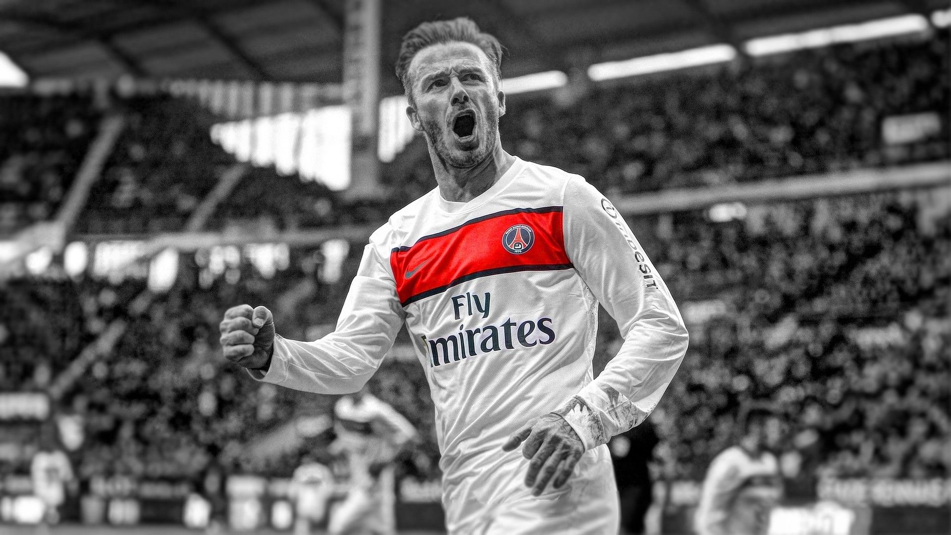 soccer, David Beckham, HDR photography, selective coloring, PSG ...