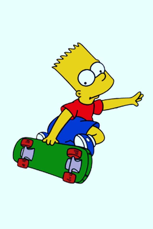 HD iPhone Wallpapers Free Bart Simpson Skateboarding Free
