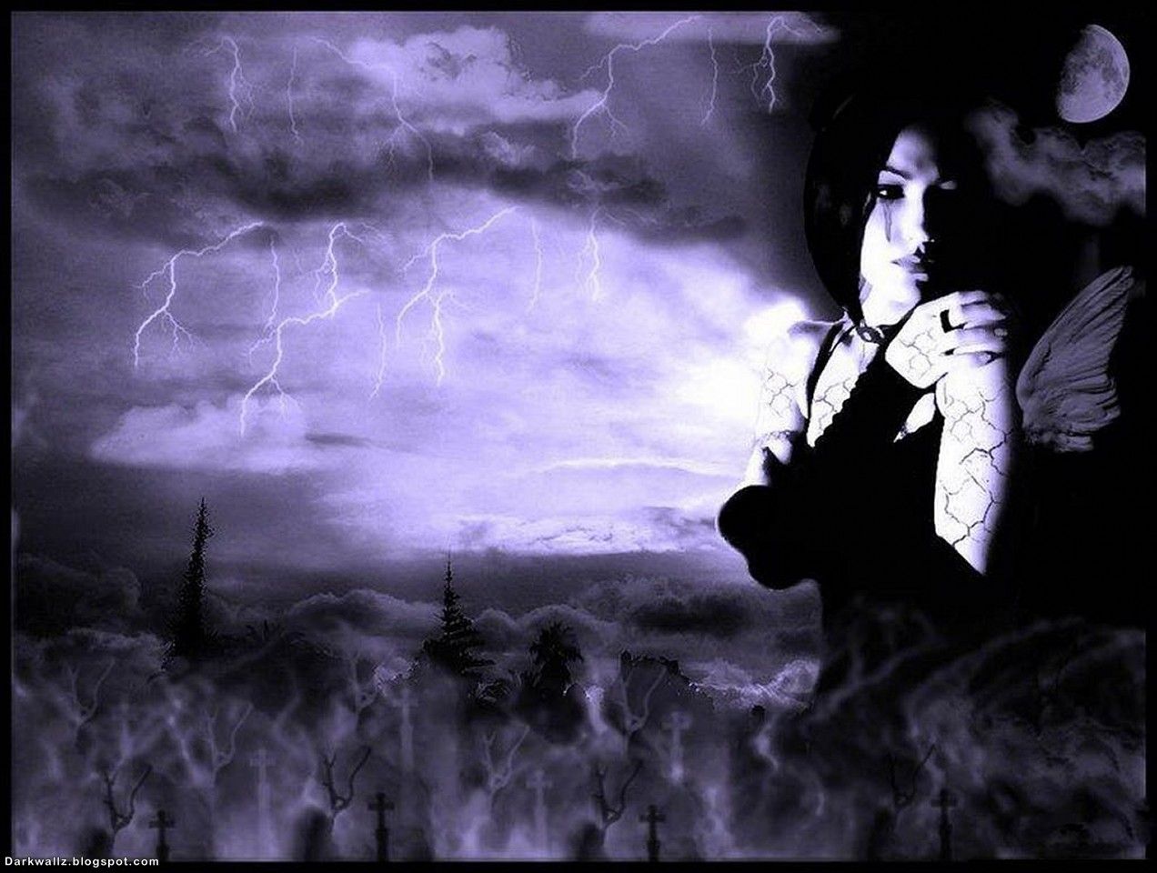 Gothic Girl In A Storm dark gothic wallpaper | Dark Wallpapers ...