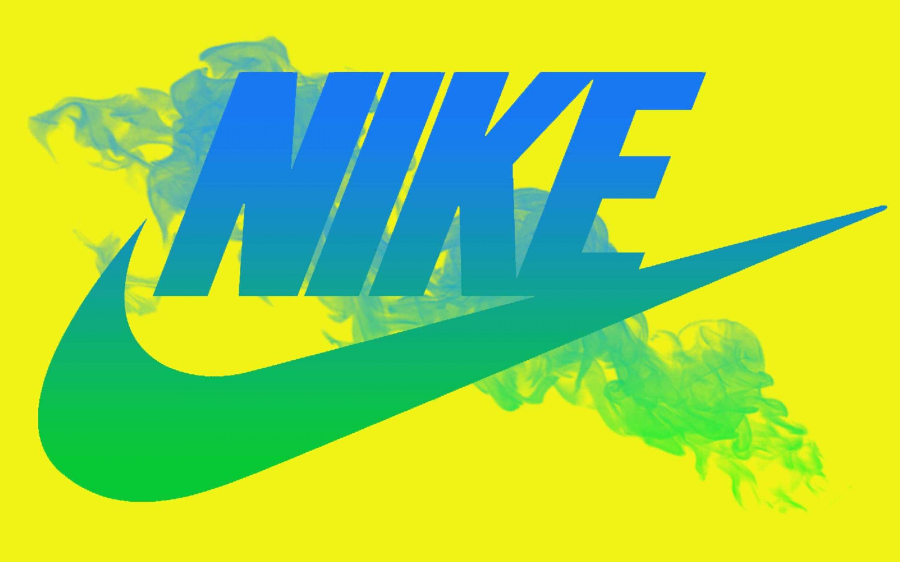 Blue Nike Logo Yellow Background Wallpaper Ful Wallpaper