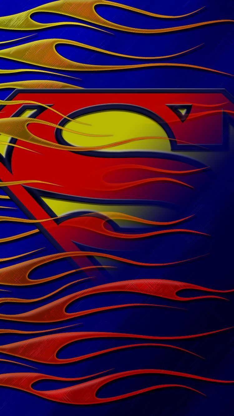 Download Wallpaper 750x1334 Superman line, Fire, Multicolored ...