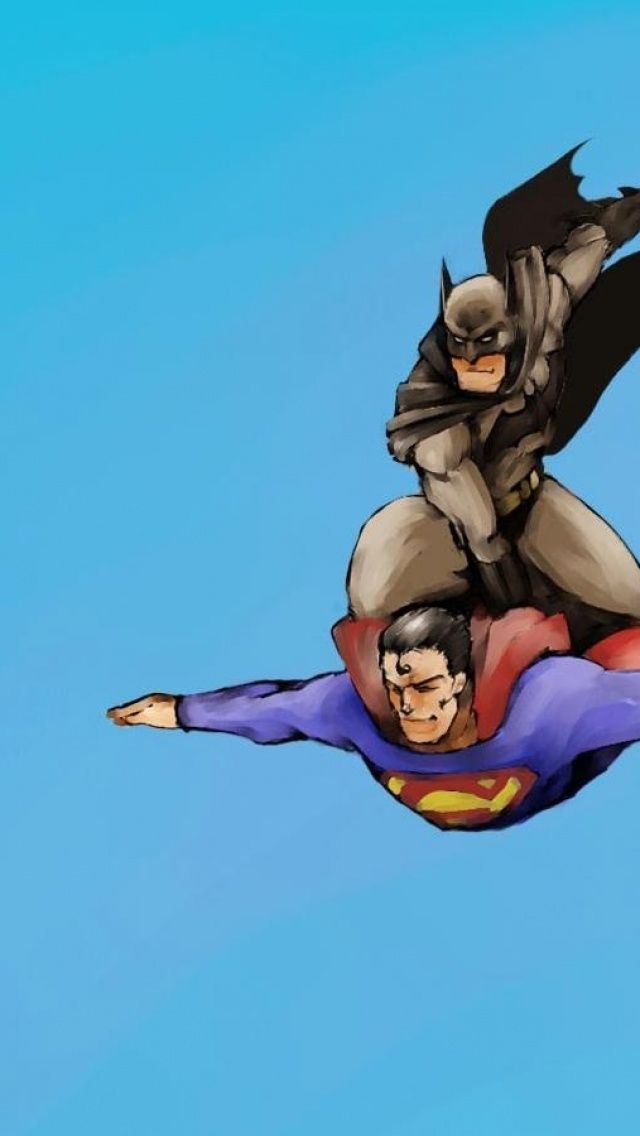 Batman Flying On Superman iPhone 5 Wallpaper ID 39339