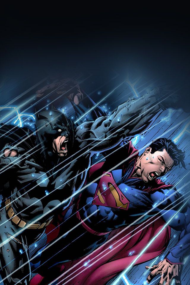 FREEIOS7 | batman-superman-fight - parallax HD iPhone iPad wallpaper