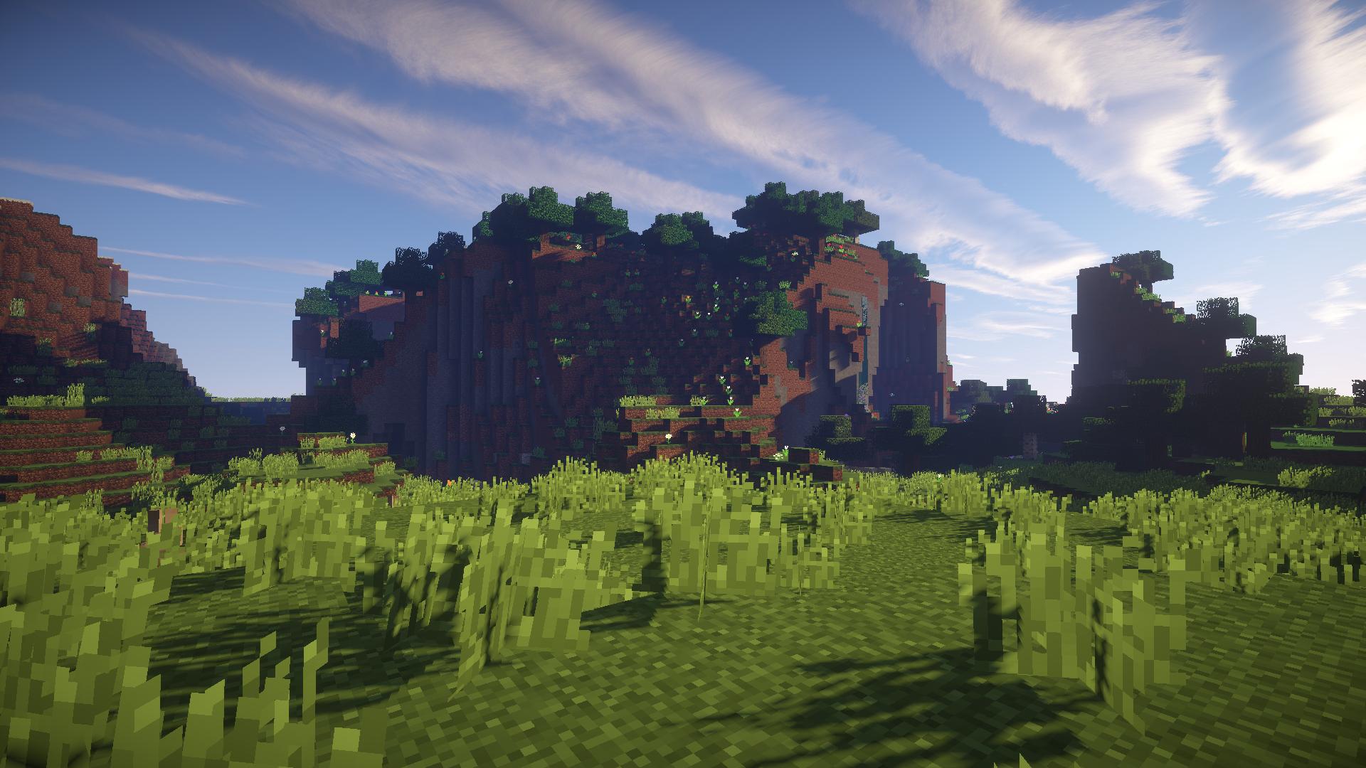 Thought I would try Shaders... And I got a new background : Minecraft