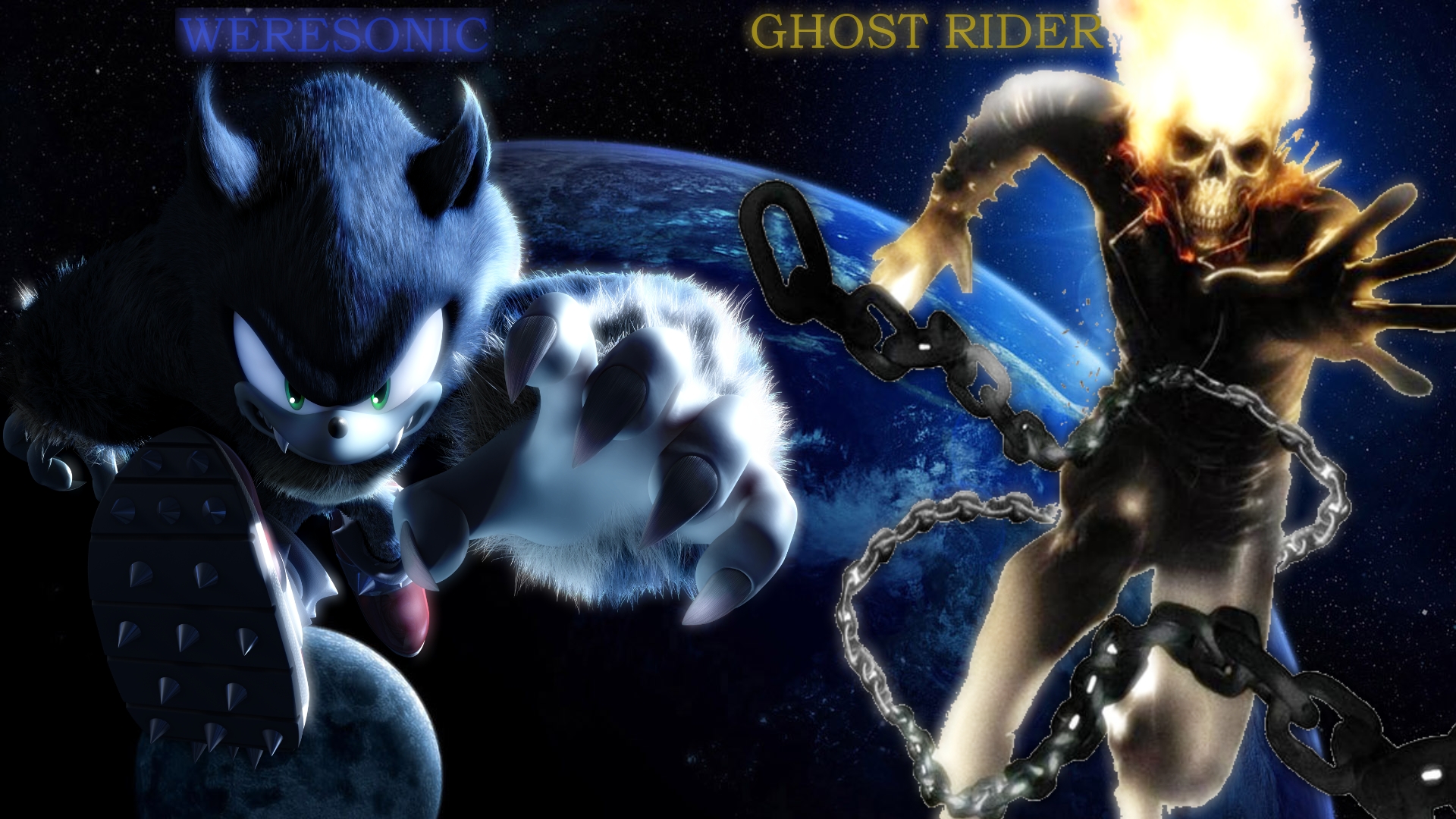 Sonic The Werehog And Ghost Rider Monster Night by