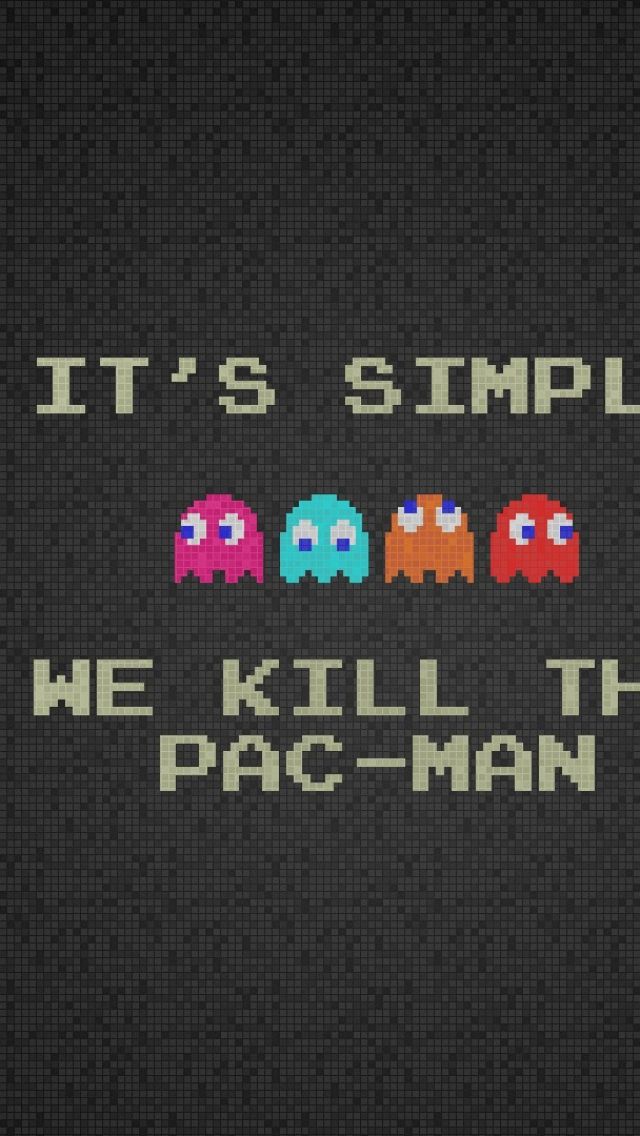 Download Wallpaper 640x1136 Pacman, Quote, Characters, Background ...