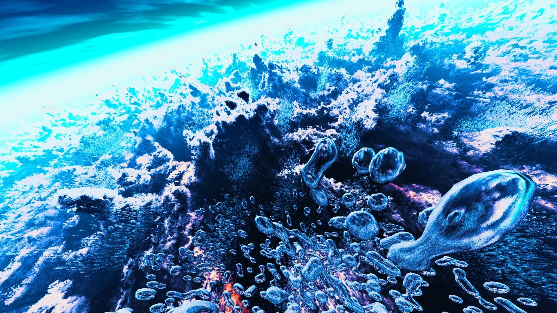 Water bubbles coraline scenic digital art sky corals wallpaper ...