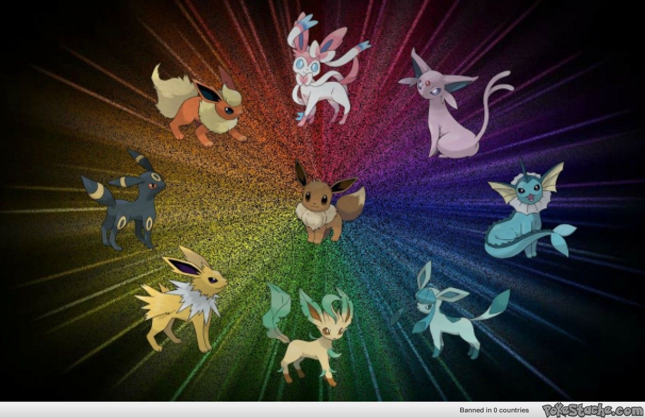 Eevee Evolutions with Sylveon Wallpapers on WallpaperDog