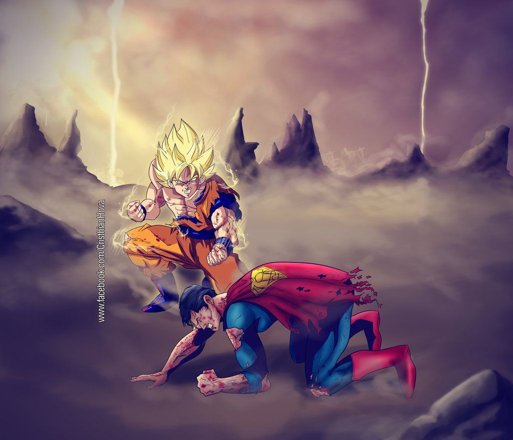 Goku Super Saiyan God Vs Superman - wallpaper