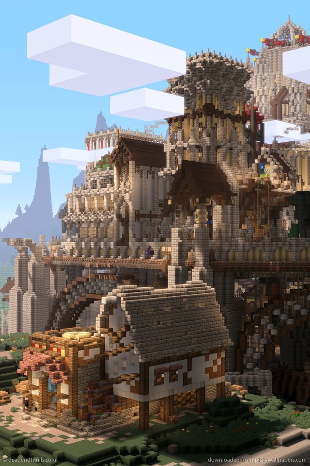Download Minecraft Ramparts Wallpaper For iPhone 4