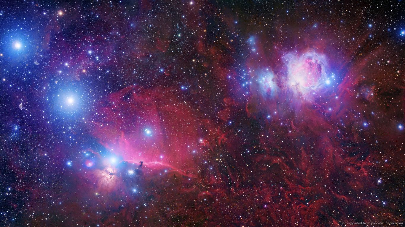 Download 1366x768 Red Space Wallpaper