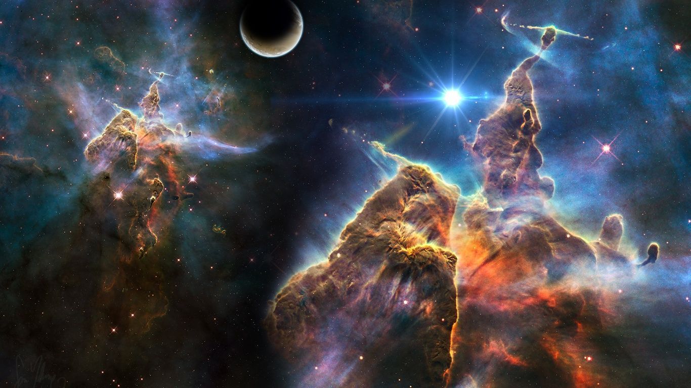 Space Nebula beauty Wallpaper 1366x768 resolution wallpaper