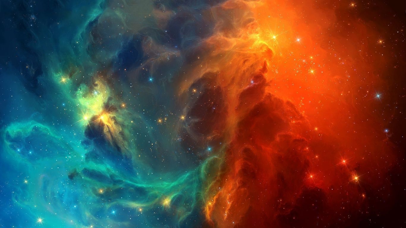 1366x768 Space nebula stars Wallpaper