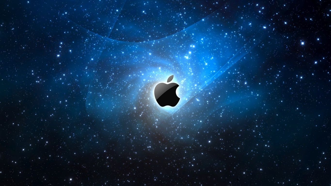 1366x768 Space Apple logo desktop PC and Mac wallpaper