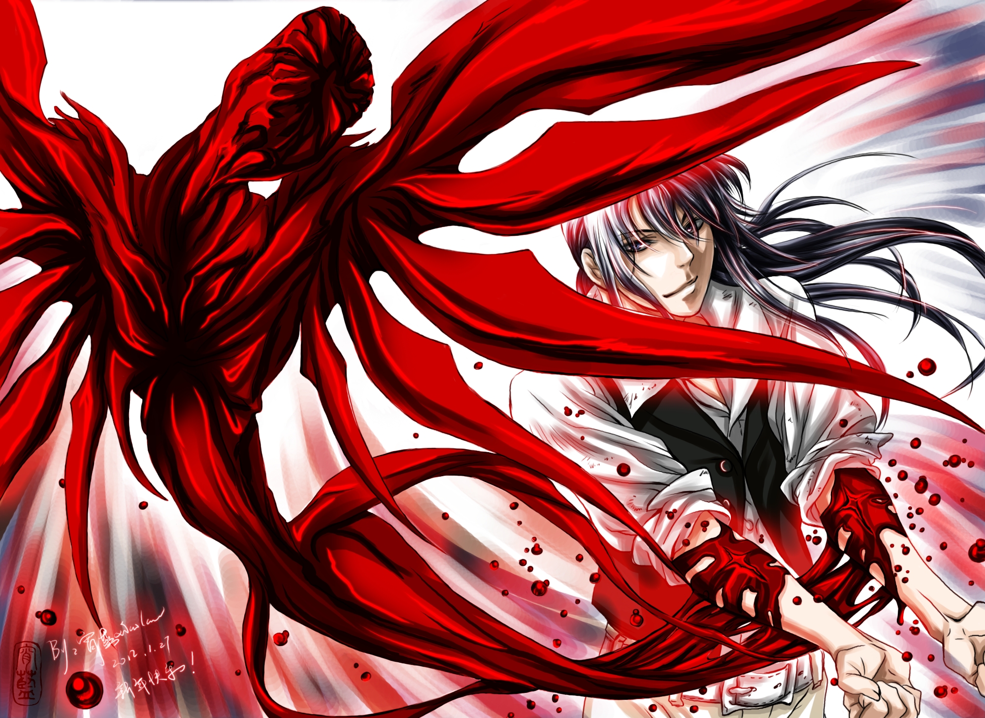 D-Gray man Yuu Kanda blood wallpaper | 2000x1458 | 138115 ...