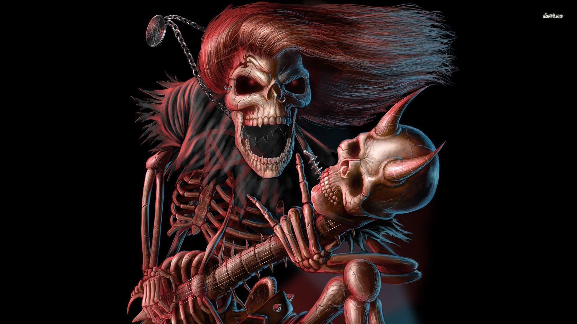 Skeleton playing guitar wallpaper - Fantasy wallpapers - #3021