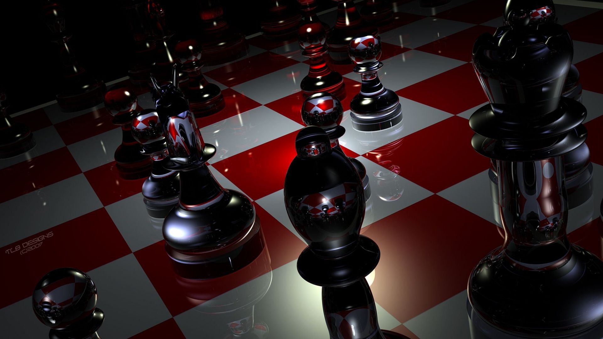 Download Wallpaper 1920x1080 Pieces, Chess, Boards, Glass Full HD ...