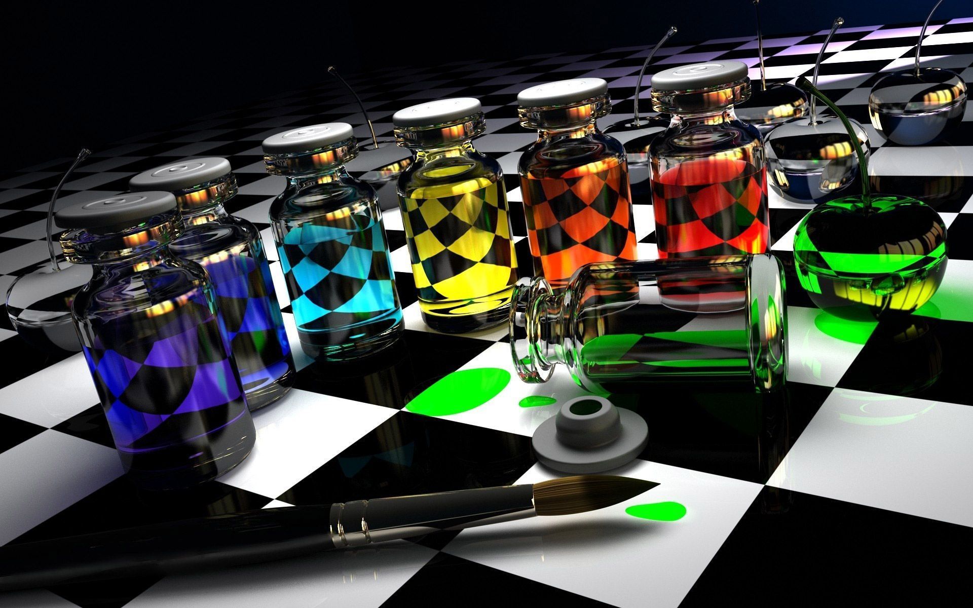 colored glass on a chess board | wallpapers55.com - Best ...