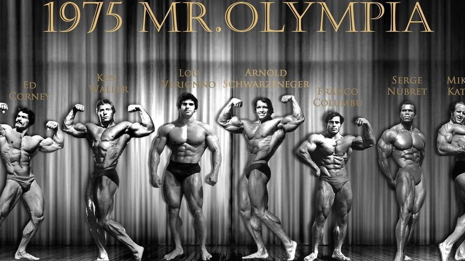 Arnold Schwarzenegger, Serge Nurbet, Franco Columbu, Lou Verignno