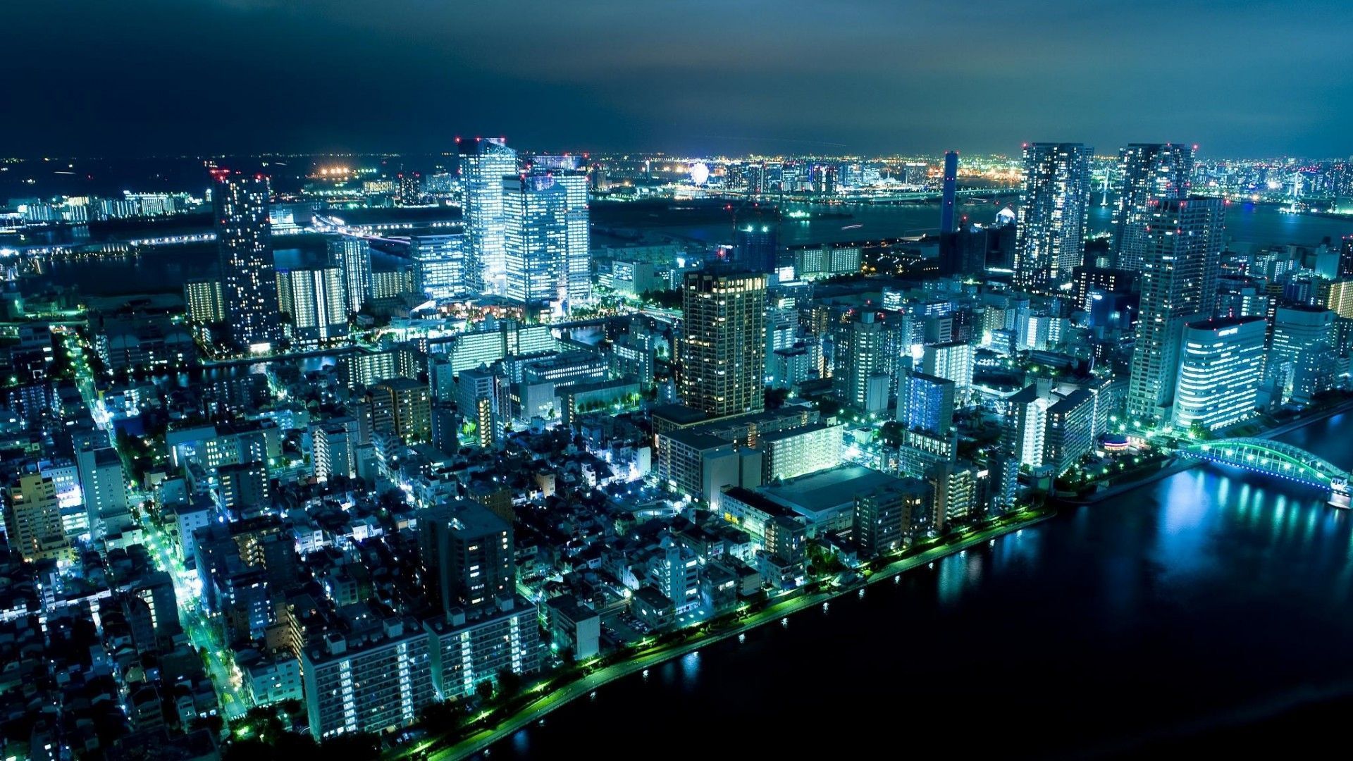 HDscreen: Japan Tokyo city night cityscapes desktop bakcgrounds
