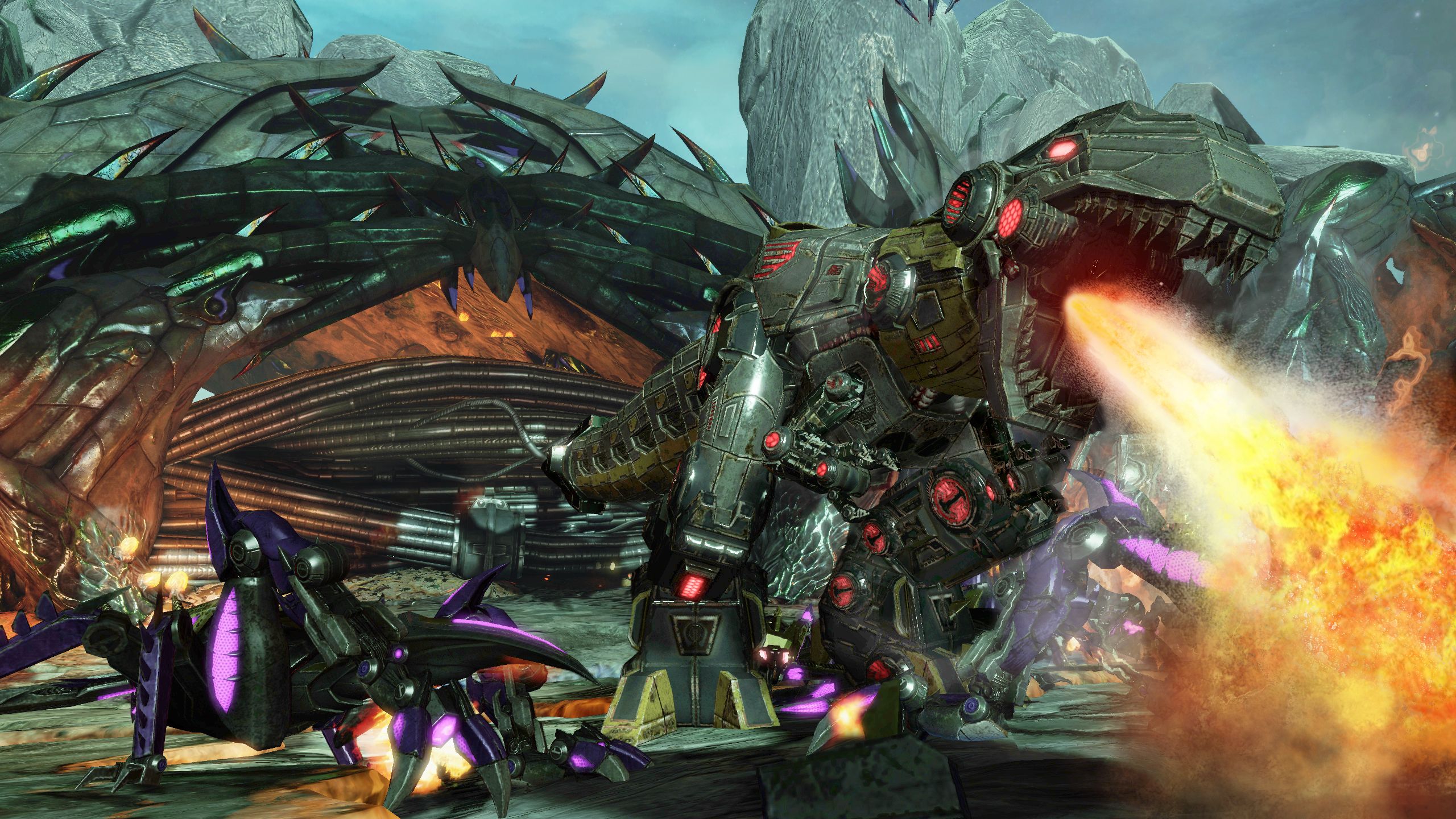 Transformers Fall of Cybertron - Grimlock fire breathing attack