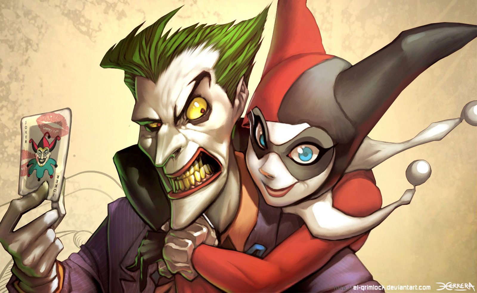 Joker and Harley Wallpaper. by el grimlock on DeviantArt