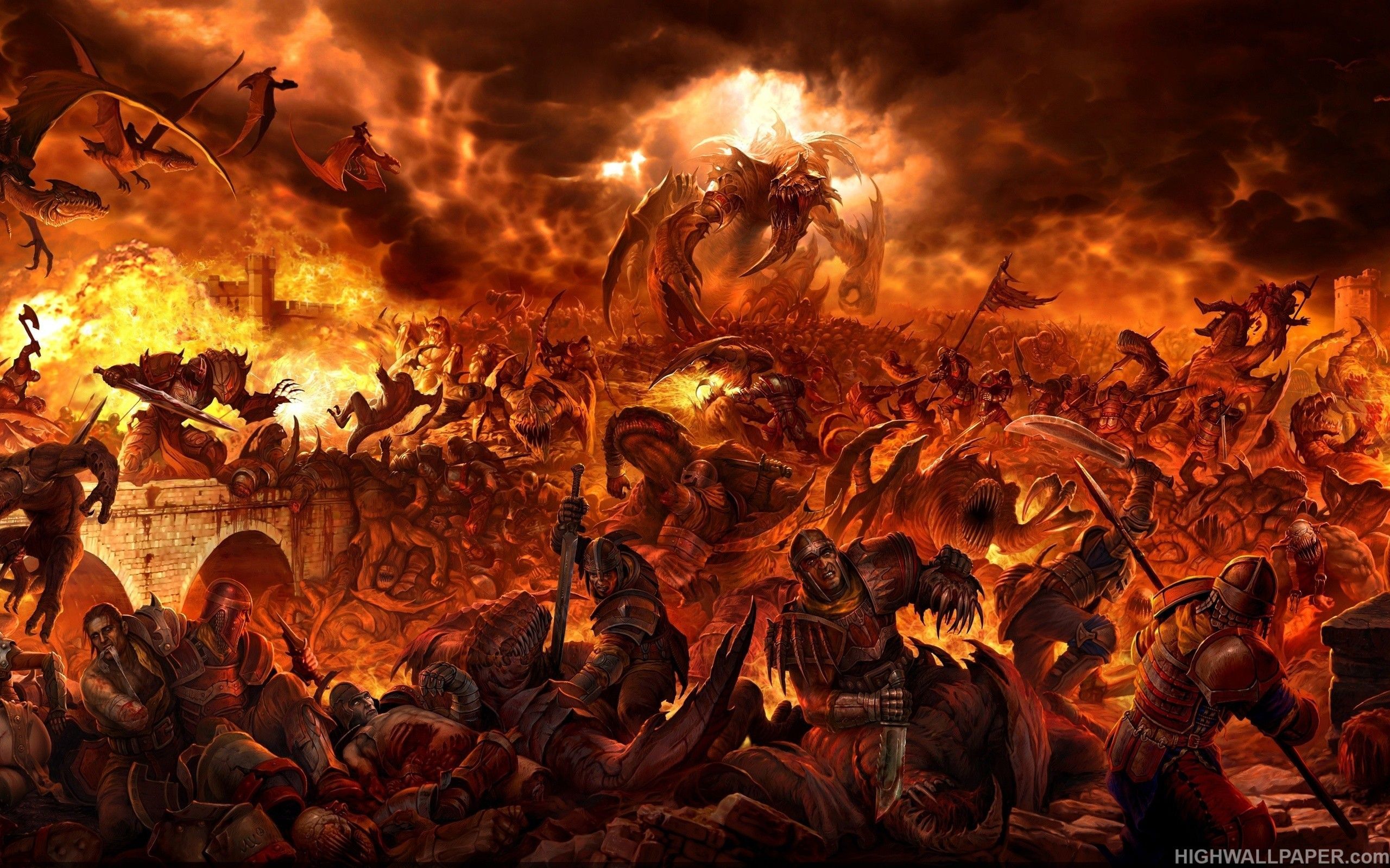 Human VS Dragon War HD Wallpaper