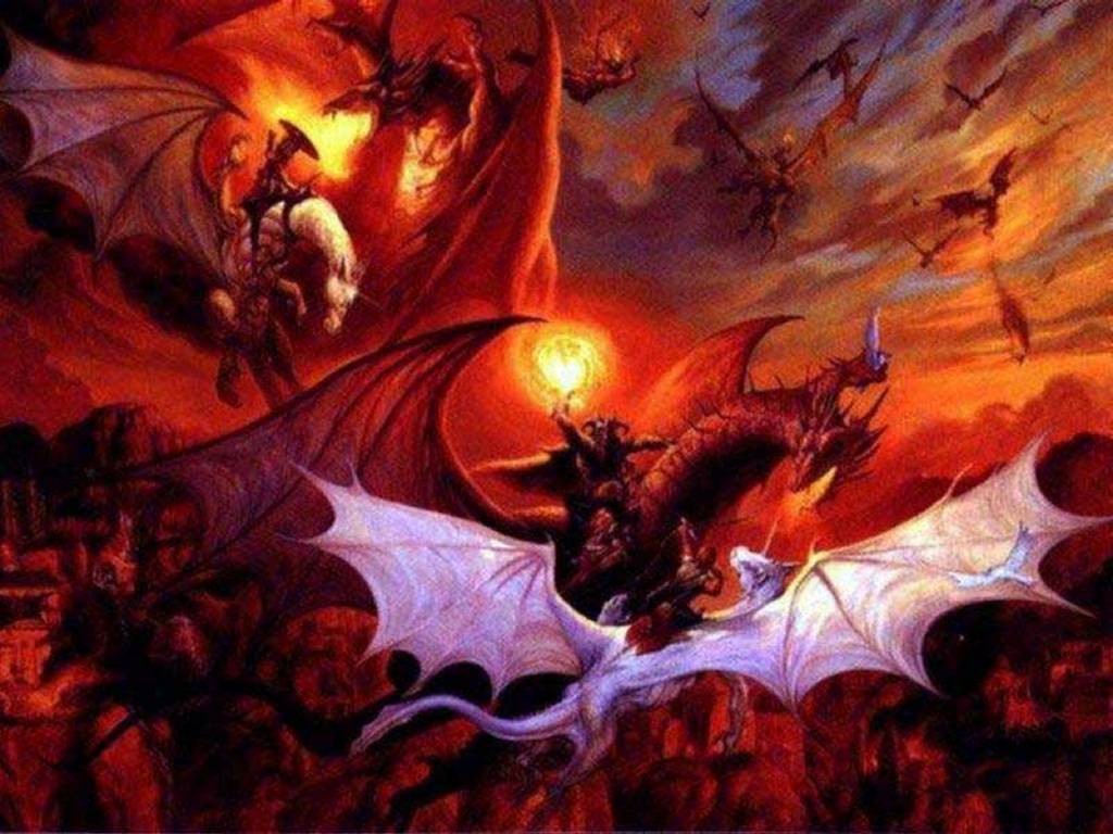 My Free Wallpapers - Fantasy Wallpaper : Dragons War