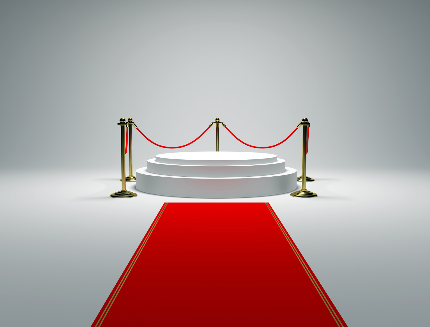 Circular booth with guardrails on the red carpet 49947 - Stage ...