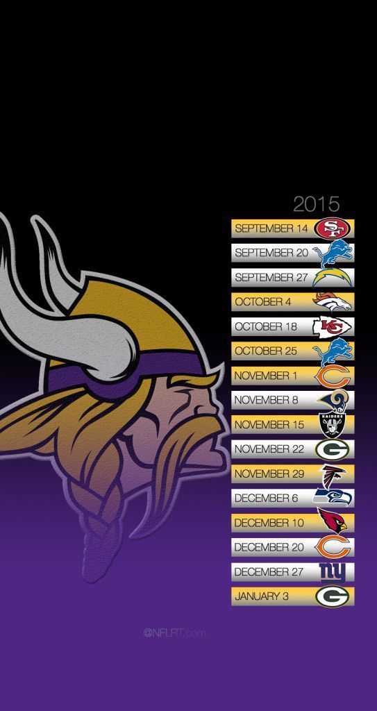 Android/IPhone wallpaper of the 2015 Vikings schedule from r/nfl ...