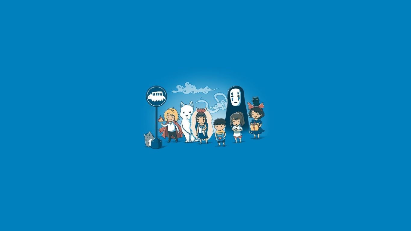 Download Wallpaper 1366x768 Art, Hayao miyazaki, Anime laptop ...