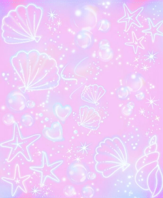 mintys-socks:Made myself a cute pink mermaid seashell background ...