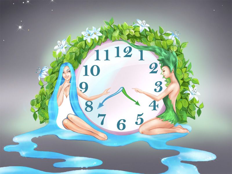 Nature Harmony Clock screensaver - See how wonderfully Water and other