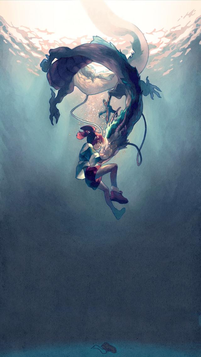 Haku / Spirited Away / Studio Ghibli iPhone 5 Wallpaper (640x1136)