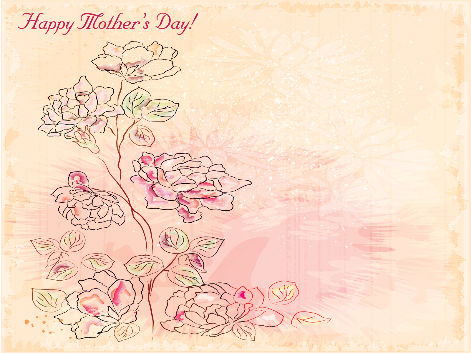 Happy Mothers Day 2013 Powerpoint Templates - Brown, Fuchsia