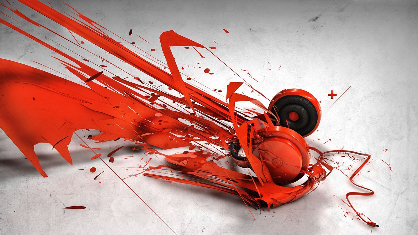 headphones red white orange headset splashes splash cool #QE0v