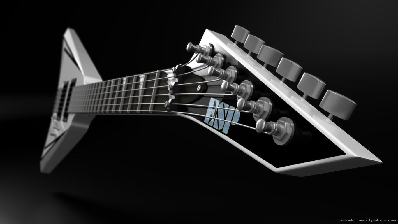 Download 1366x768 3D Guitar Wallpaper