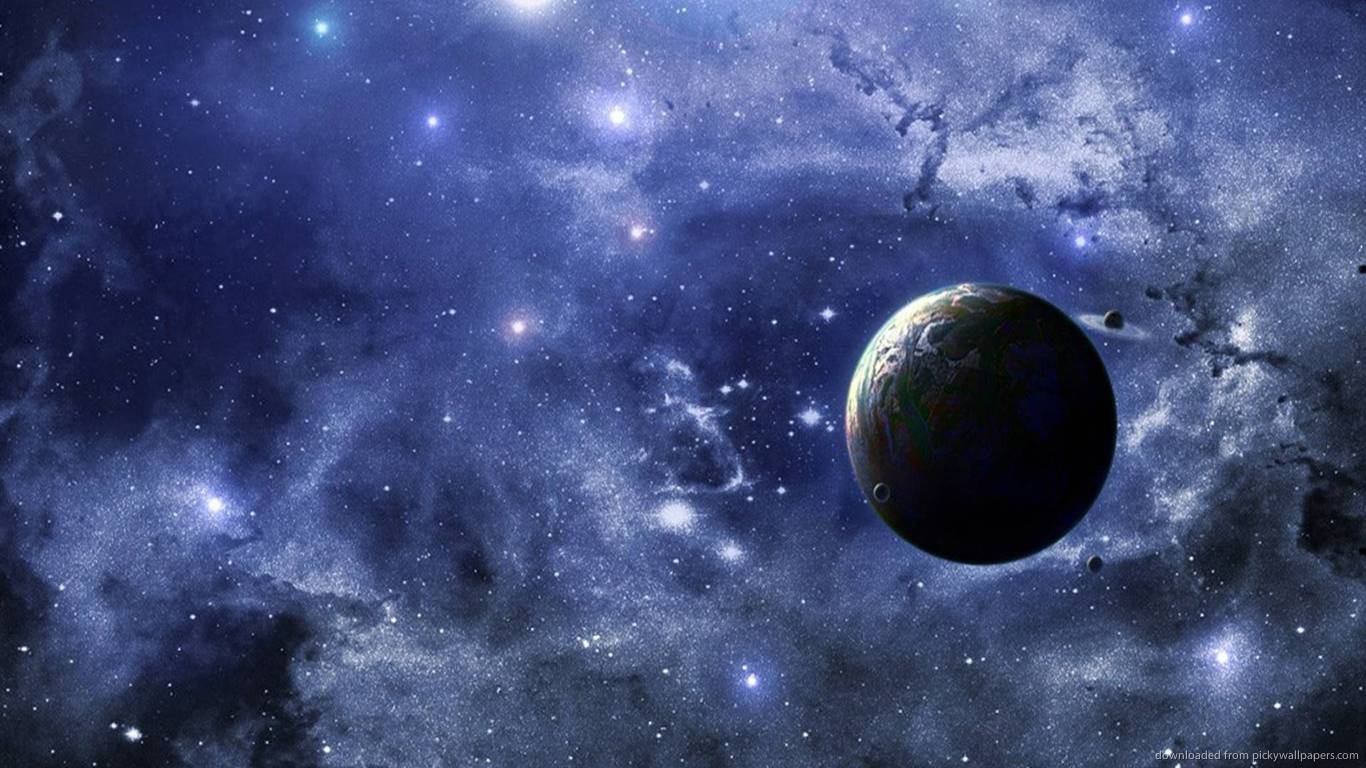 Download 1366x768 3D Universe Planets Wallpaper