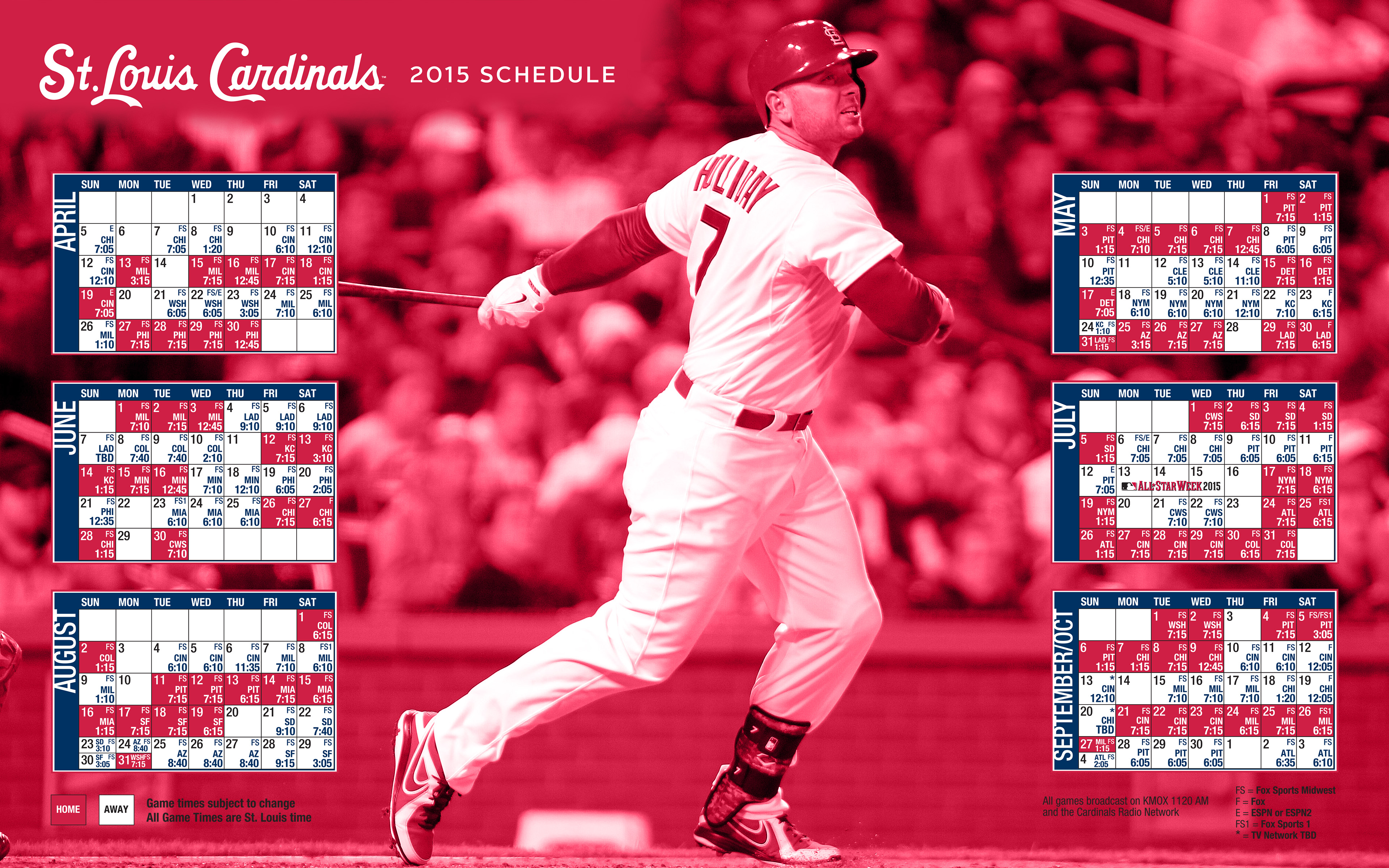 St. Louis Cardinals 2015 MLB Schedule Wallpaper