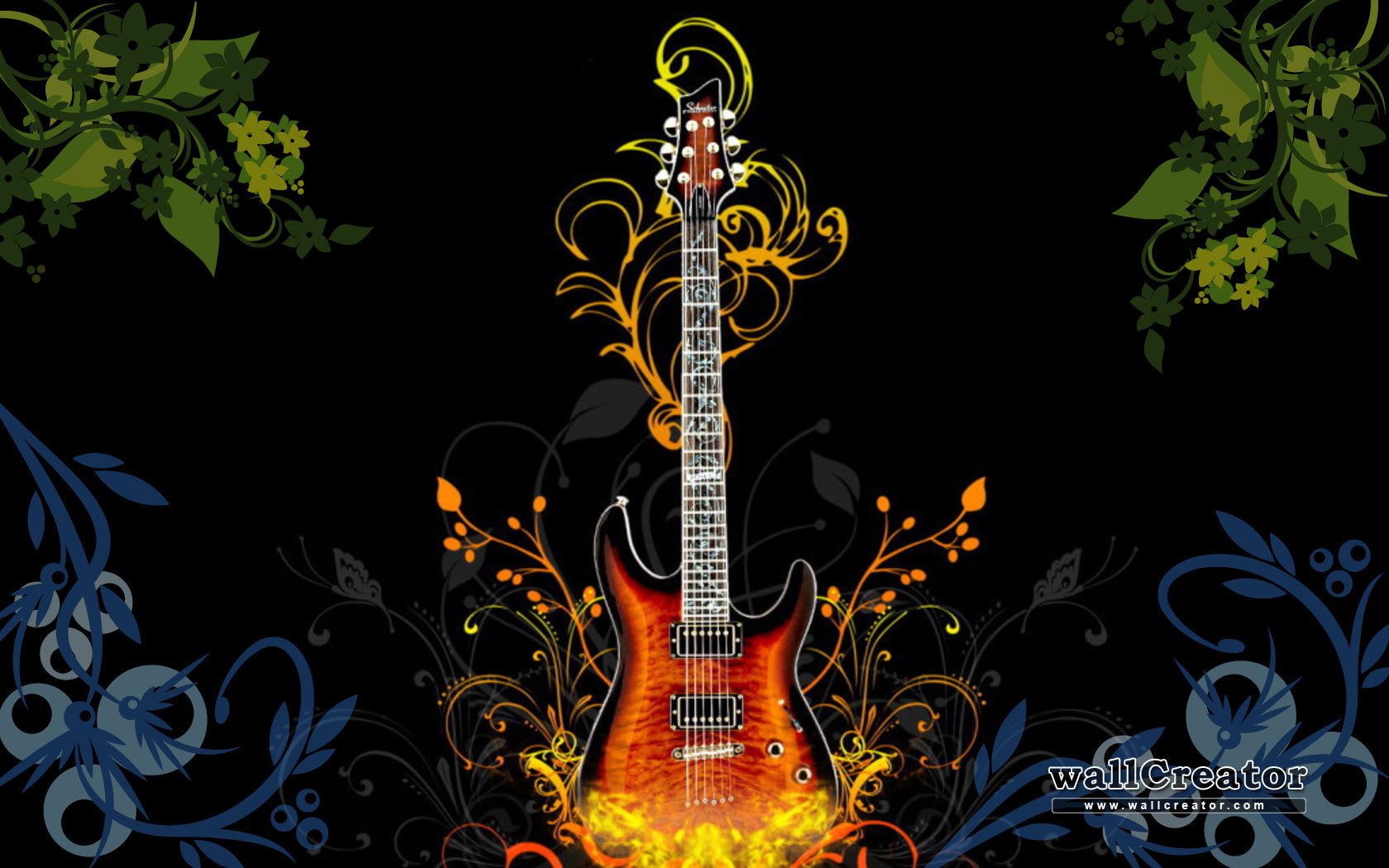 Cool guitar background - 1680 / 1050 Wallpaper