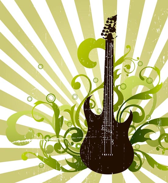 Grunge vector guitar illustration
