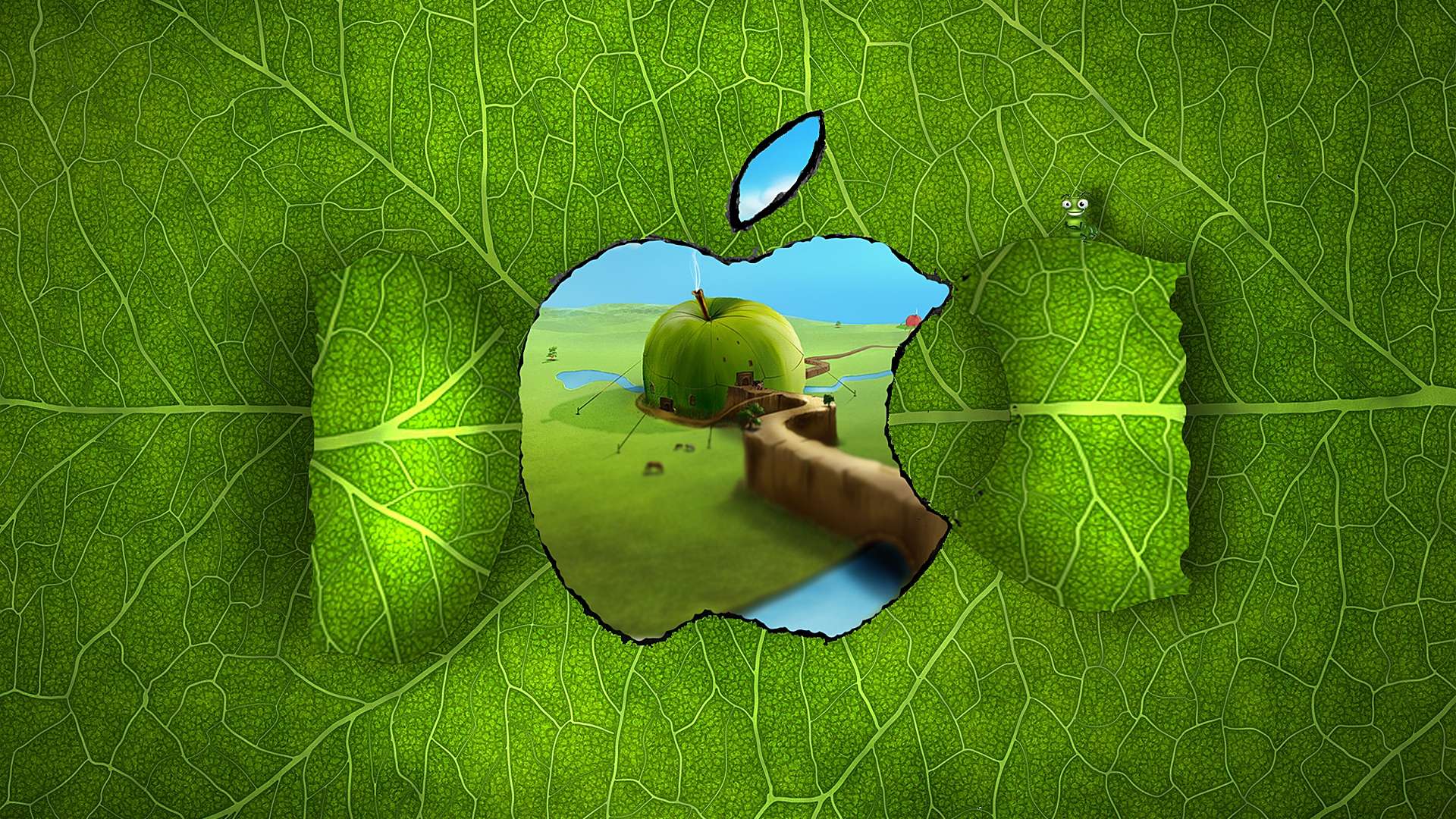 Green apple desktop wallpaper 1920x1080