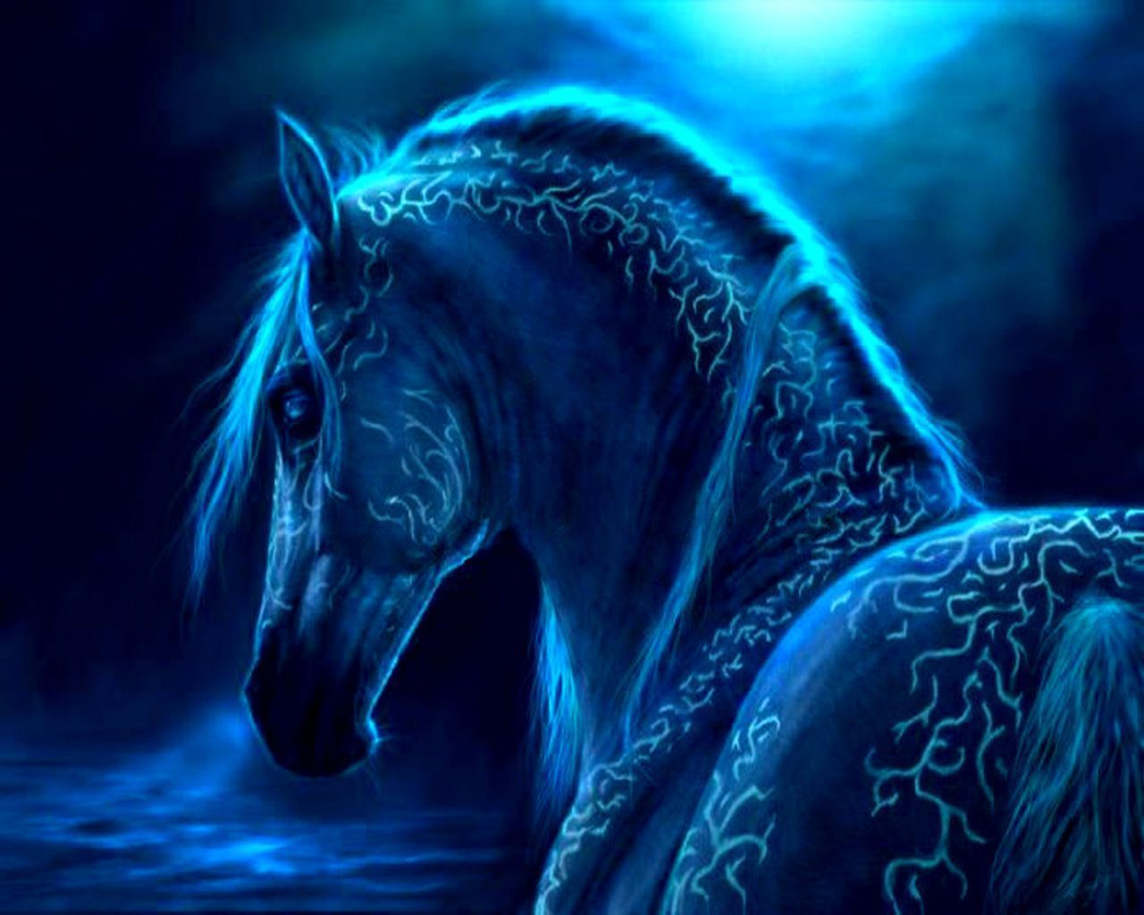 Download Fantasy Horse Blue Magical Free Wallpaper 1280x1024