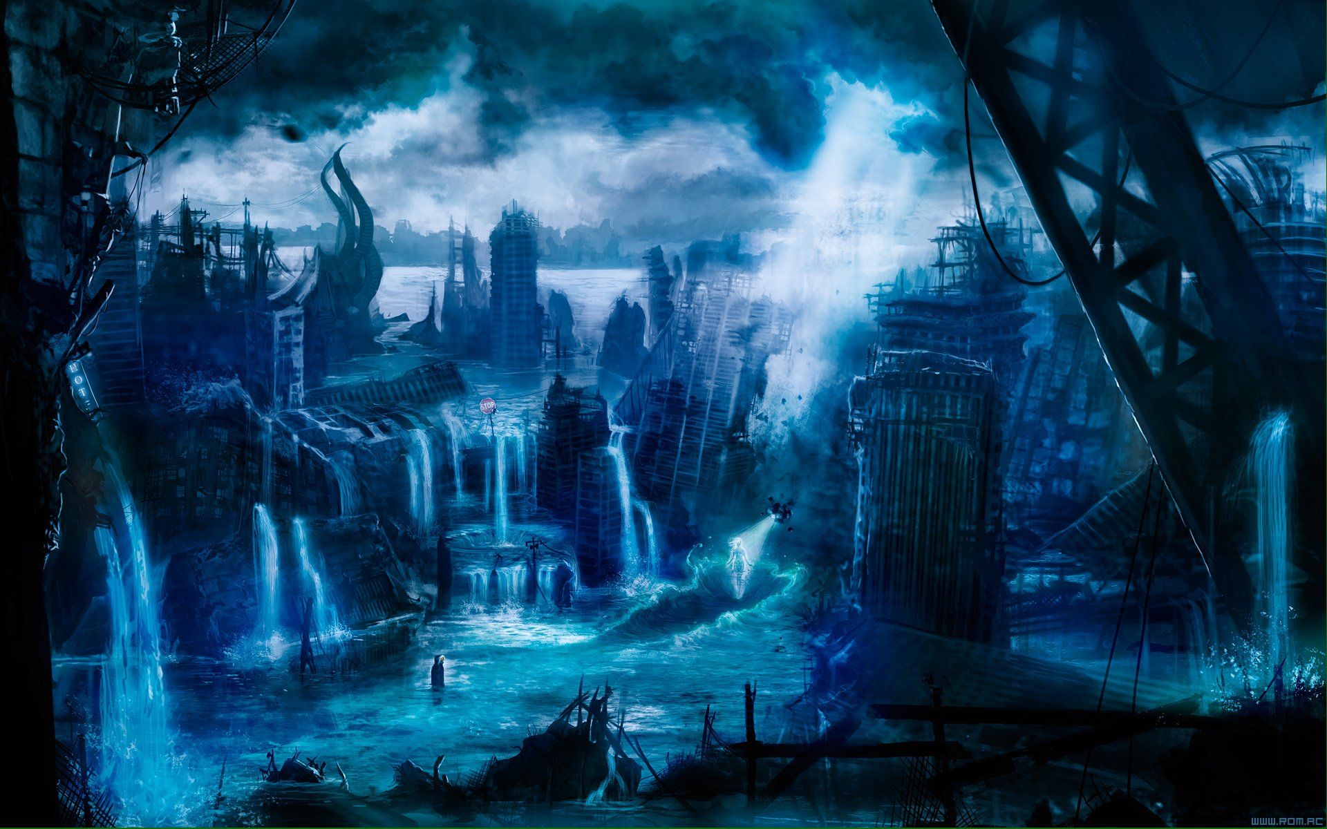 Nb Romantically Apocalyptic fantasy sci-fi city ruins wallpaper ...