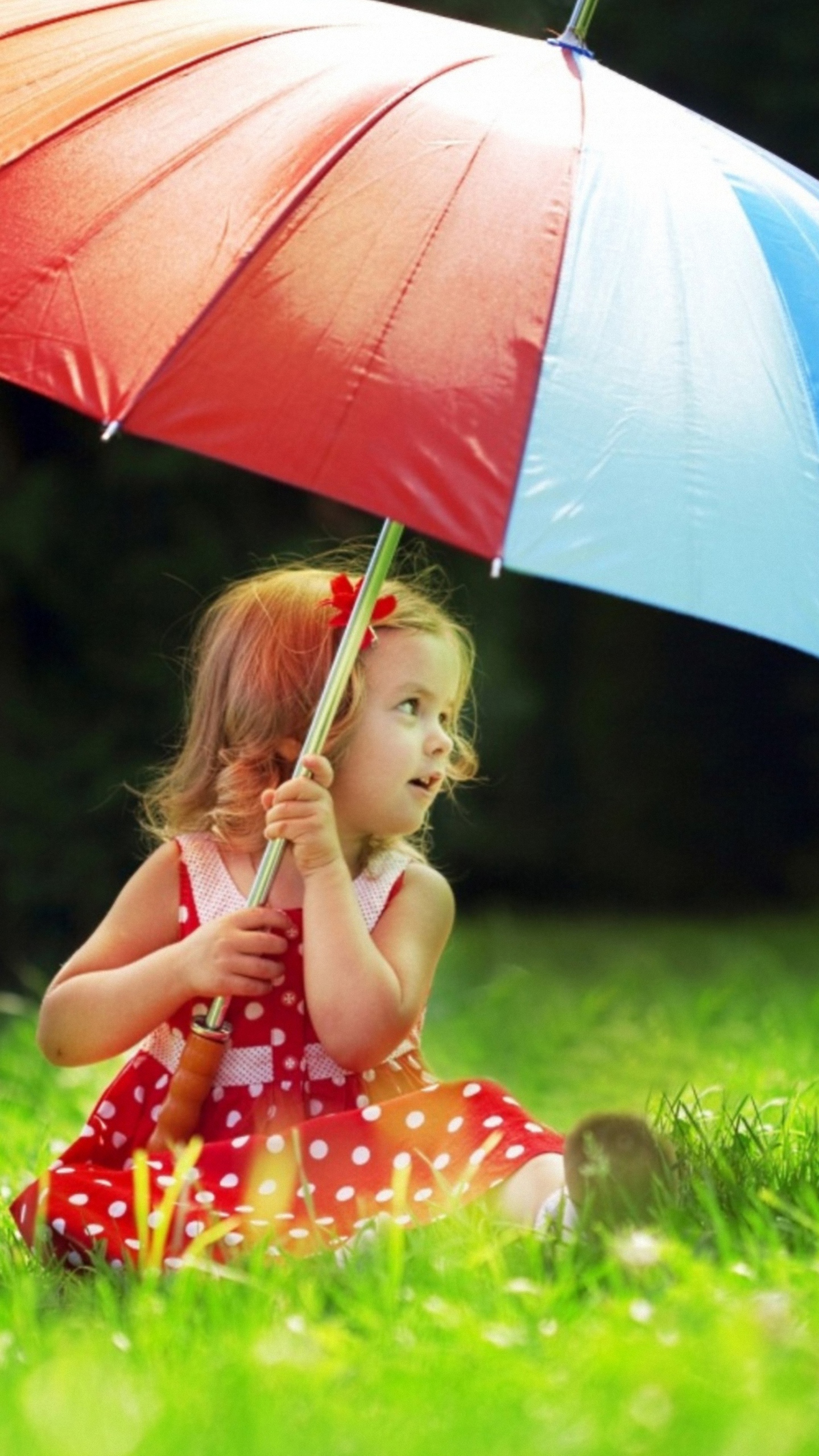 Cute Girl And Umbrella lg g3 Wallpapers HD 1440x2560