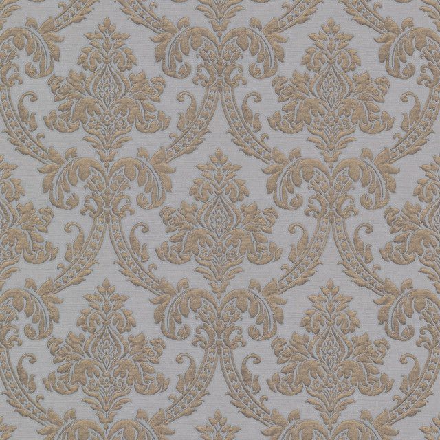 Bradford (Kt) Fabric Damask Wallpaper, Swatch - Traditional ...