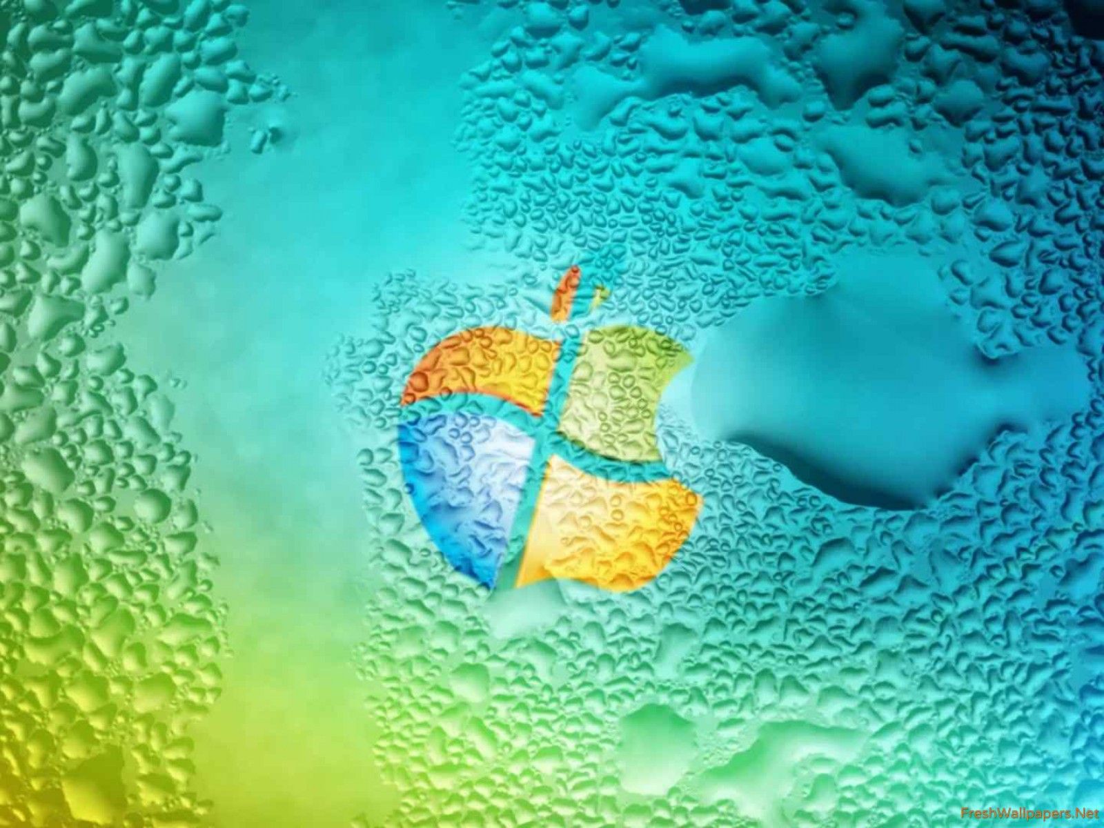 Apple Logo on Windows Desktop Creative wallpapers | Freshwallpapers