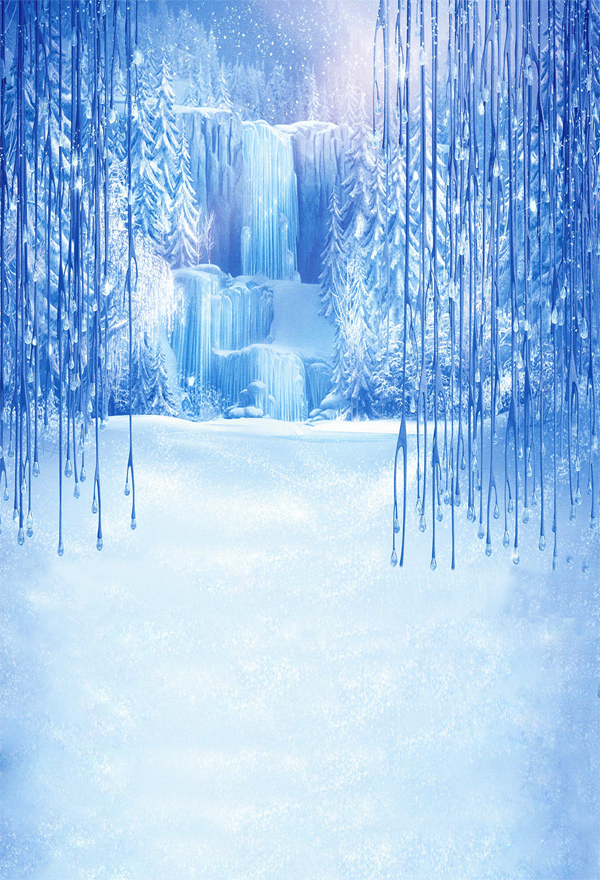 Frozen Icy Waterfalls Woods Forest Snowy Trees Computer Print ...